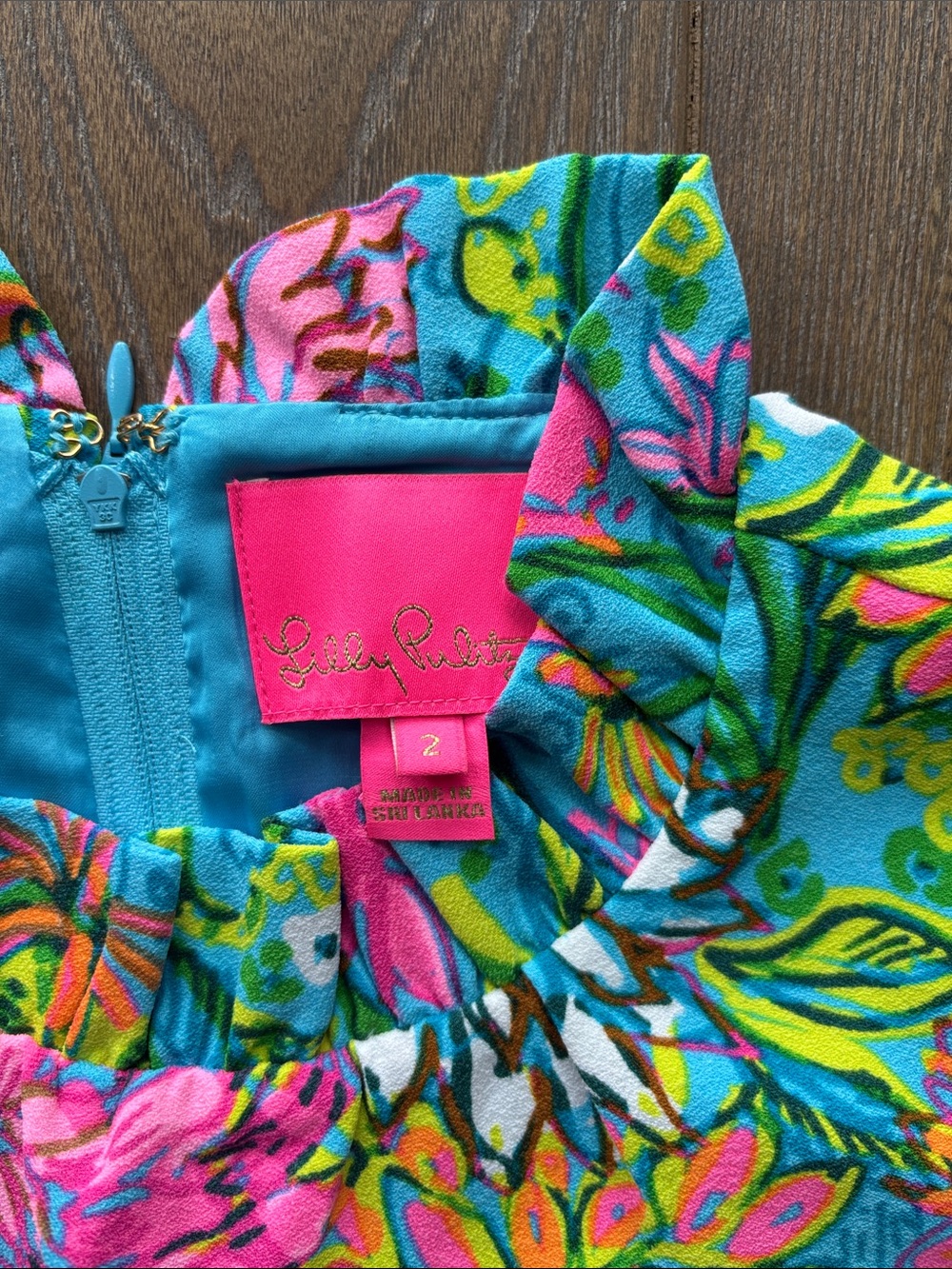Lilly Pulitzer Turquoise Multi Floral Sleeveless Romper - Picture 4 of 4
